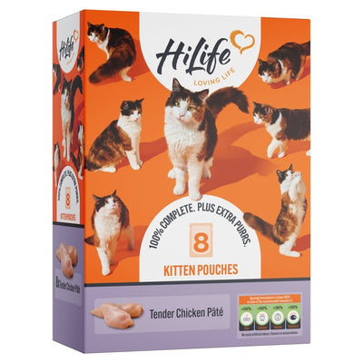 M&S HiLife It's Only Natural Kitten Food Tender Chicken Wet Kitten Food Pouches 8 x 70g- Buy online at McGrocer