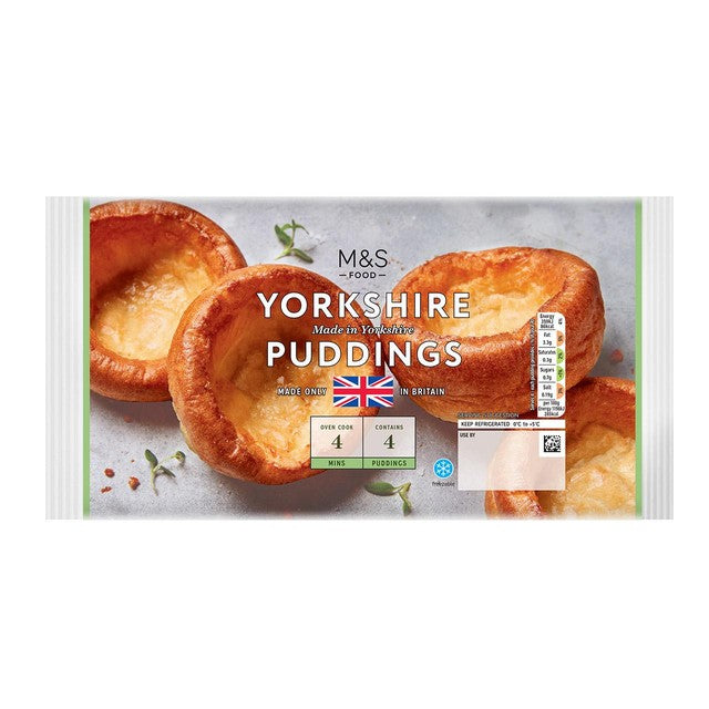 M&S Yorkshire Puddings 4 pack 120g, imported from the UK