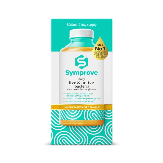 Symprove probiotic drink supplement mango and passion fruit flavour 500ml (British brand)