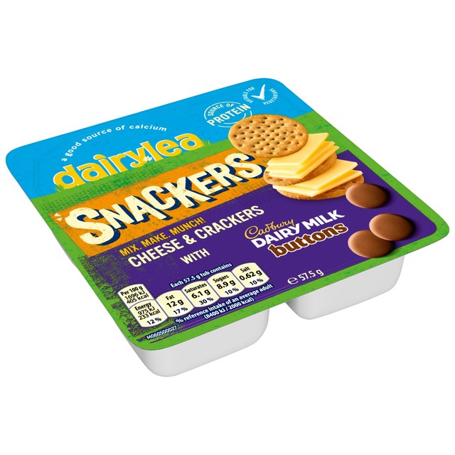 Dairylea cheese and crackers snack with mini chocolate buttons 57.5g - British product