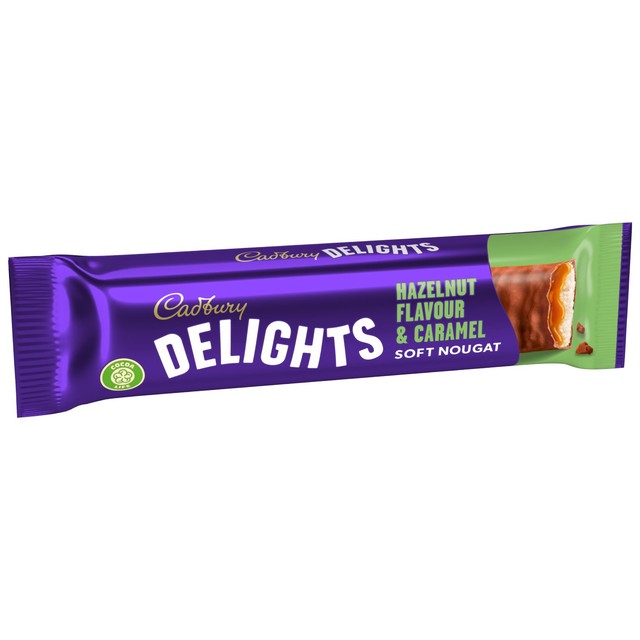 Cadbury Delights hazelnut nougat caramel chocolate bars 5x22g - British product