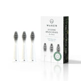 Waken sonic toothbrush replacement heads white 3 per pack (British brand)