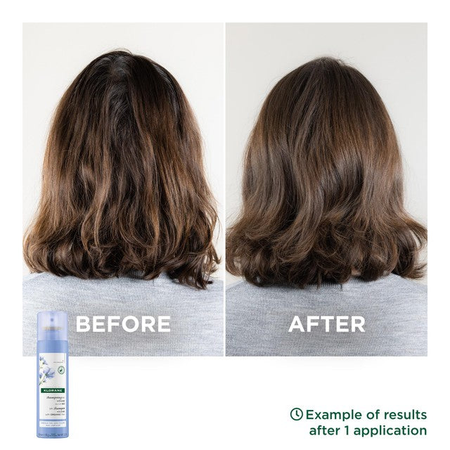 Klorane volumising dry shampoo with organic flax fibre 150ml, UK version