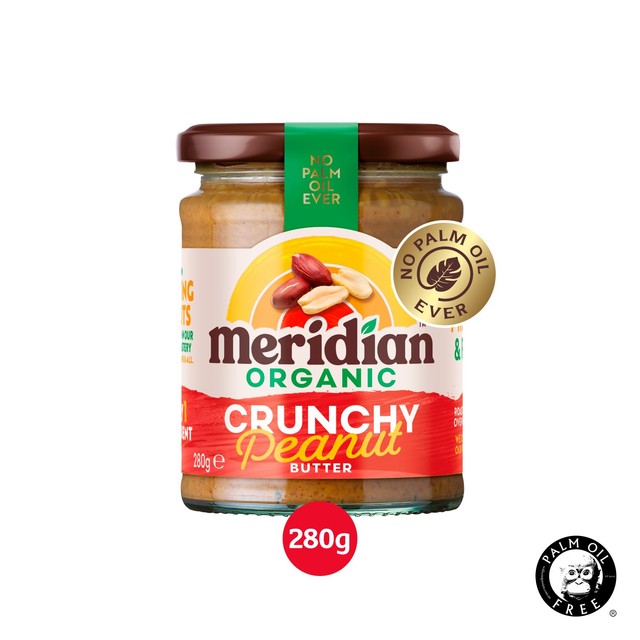 Meridian crunchy peanut butter 280g, imported from the UK