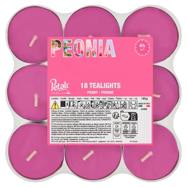 Price's Candles Petali Peony tealights, imported from the UK
