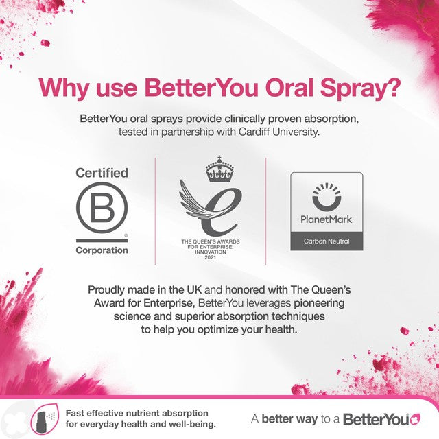 Better You Vitamin B Complete Oral Spray Peach Flavoured 25ml - British product
