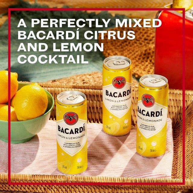 Bacardi Limon Lemonade cocktail can - British product
