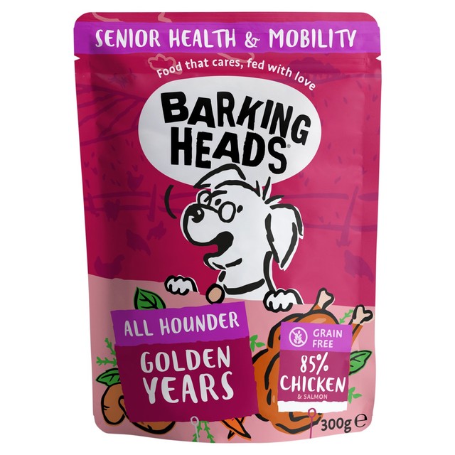 Barking Heads Golden Years Senior wet dog food pouch 300g - British product