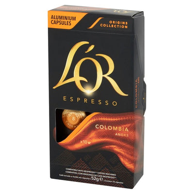 L'OR Colombia Kaffe Espresso Kapsler Intensitet 8 x10