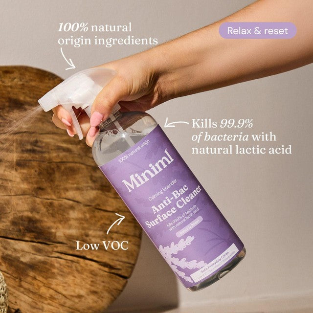 Miniml Anti-Bacterial Surface Cleaner French Lavender 750ml, imported from the UK