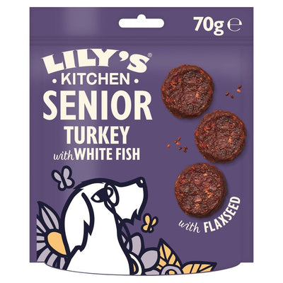 M&S Lily's Kitchen Turkey & White Fish Bites for Senior Dogs Dog Treats 70g- Buy online at McGrocer