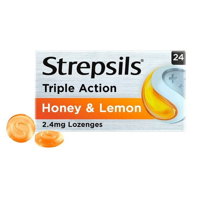 Strepsils honey & lemon throat lozenges 24 pack (British brand)