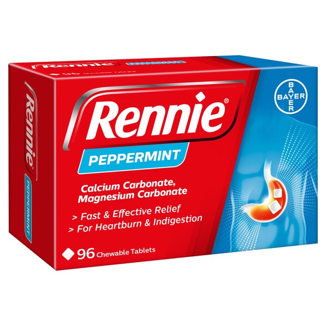 Rennie peppermint heartburn relief tablets (British brand)