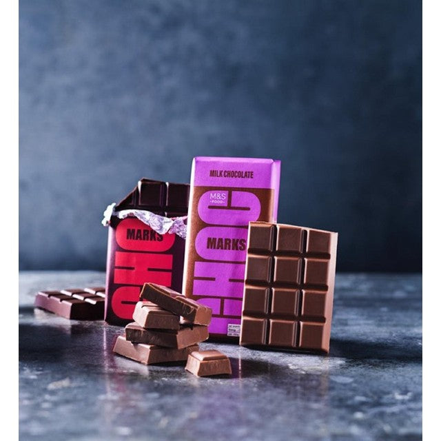 M&S Choc Marks milk chocolate bar 180g, imported from the UK