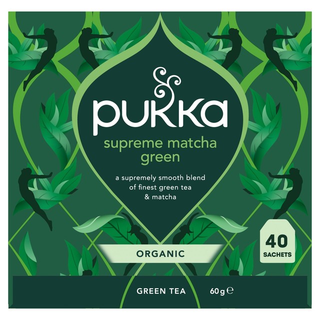 Pukka organic Supreme Matcha Green tea 40 bags, imported from the UK