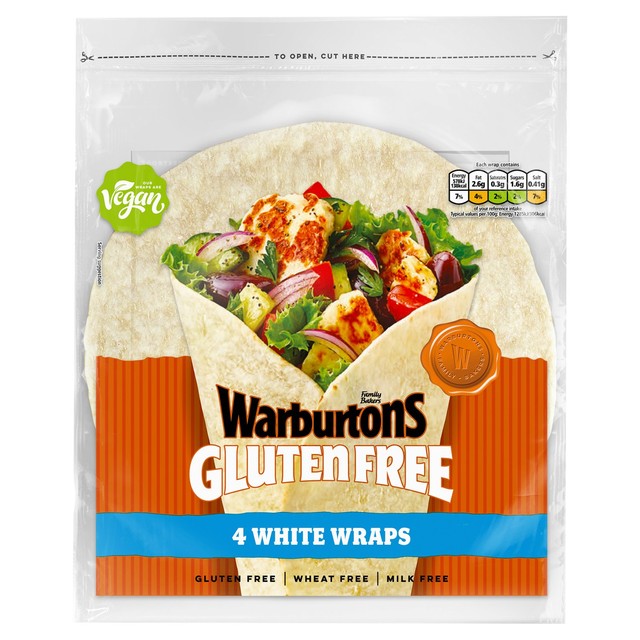 Warburtons Gluten Free white wraps 180g (British brand)