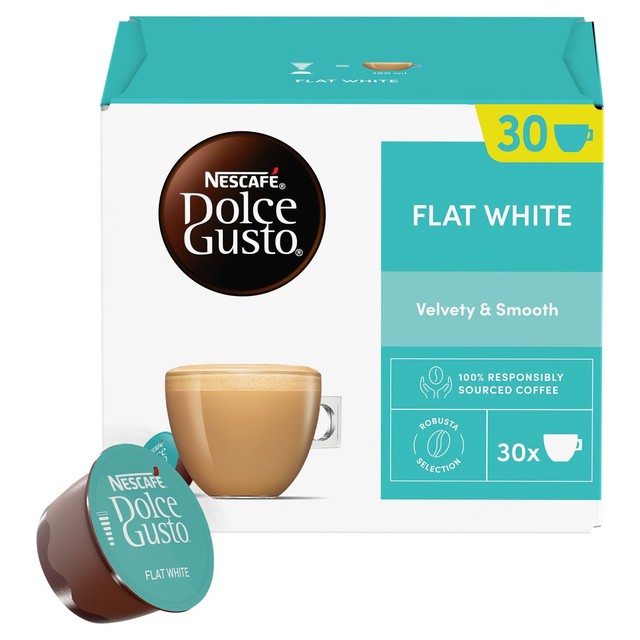 Nescafe Dolce Gusto flat white coffee pods 30 portions, imported from the UK