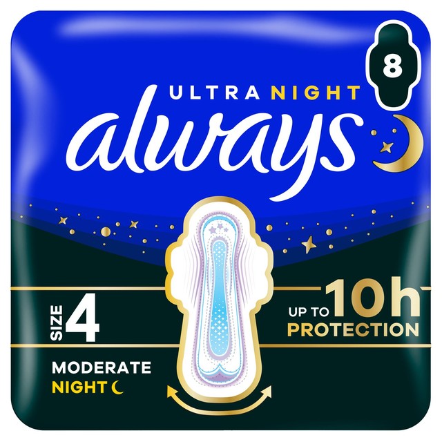 Always Ultra Secure Night sanitary pads Size 4 - British product