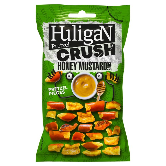 Huligan pretzel pieces honey mustard 65g, UK version