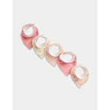 M&S Girls 5pk Pure Cotton Dribble Bibs, One Size, Peach Mix