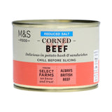 M&S reduced salt corned beef 205g, imported from the UK