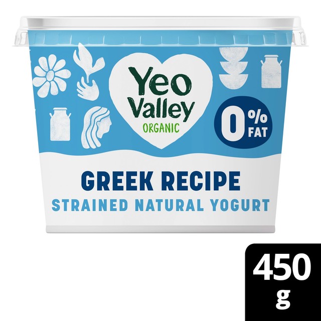 Yeo Valley Organic Greek Recipe 0% Strained Natural Yogurt 450g (British brand)