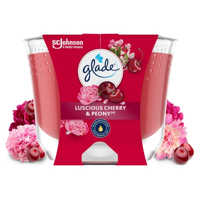 Glade Peony & Cherry large scented candle 204g, UK version