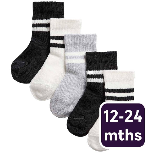 M&S black baby cotton socks 5 12-24 months, imported from UK