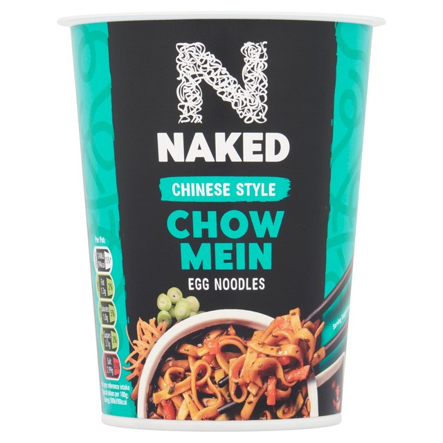 Naked Noodle Chow Mein pot noodle 78g, imported from the UK