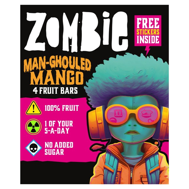 Zombie Snacks man-ghouled mango fruit bars 100g multipack (British brand)