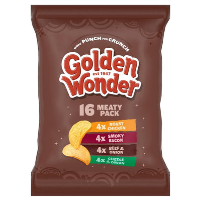 M&S Golden Wonder Meaty Crisps Multipack Assorted Flavours Potato Crisps 16 Packs- Buy online at McGrocer