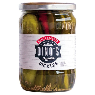 M&S Dino's Chilli Stacker Pickled Cucumber Slices 530g- Buy online at McGrocer