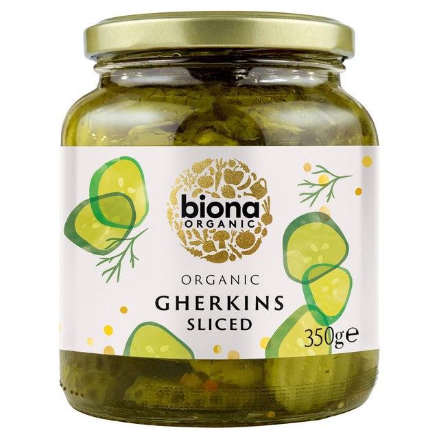 Biona organic gherkin slices 350g - British product