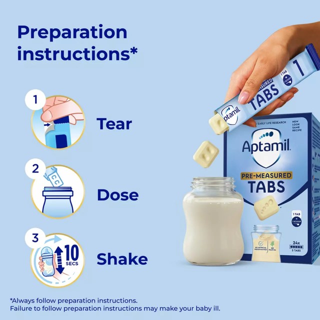 Aptamil first infant milk formula tabs from birth 120 tabs - British product