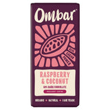 Ombar dark chocolate raspberry and coconut 70g, imported from the UK