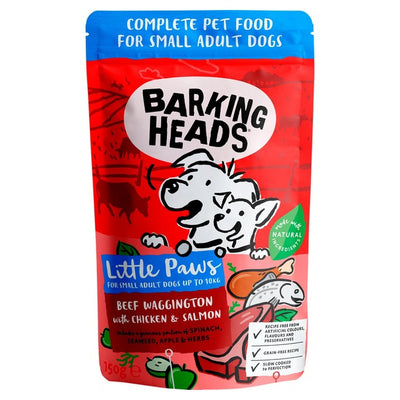 M&S Barking Heads Little Paws Beef with Chicken & Salmon Wet Dog Food 150g- Buy online at McGrocer