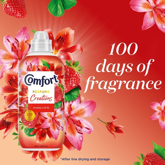 Comfort fabric conditioner Strawberry and Lily 48 washes - British product