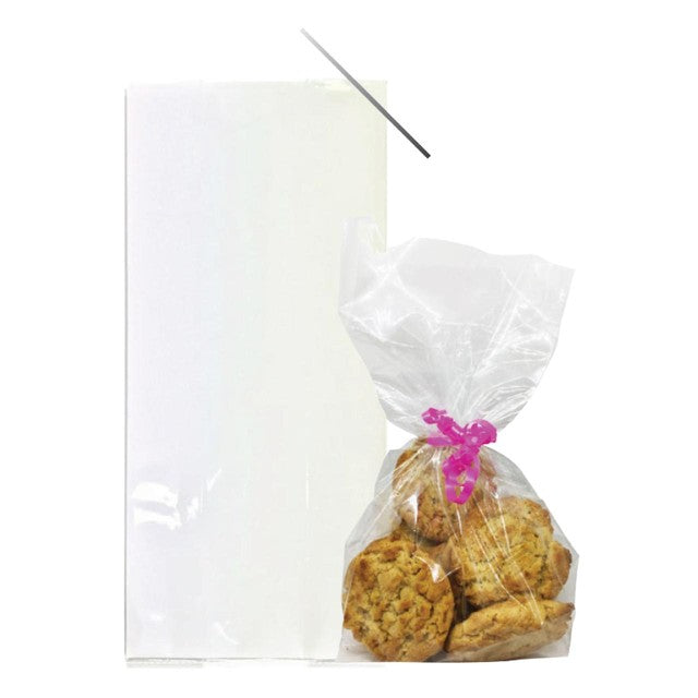 Anniversary House clear cello treat bags with ties pack of 20 - British product