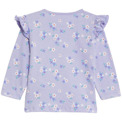 M&S M&S Cotton Floral Long Sleeve Baby Top Purple 0-3 Months- Buy online at McGrocer