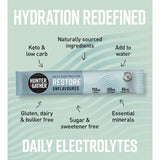 Hunter & Gather Restore Electrolytes Unflavoured 7x3g Sachets, imported from the UK