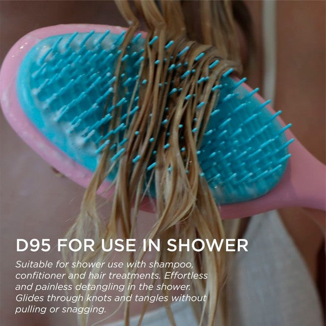 Denman wet detangler hair brush Pink Crush, imported from the UK