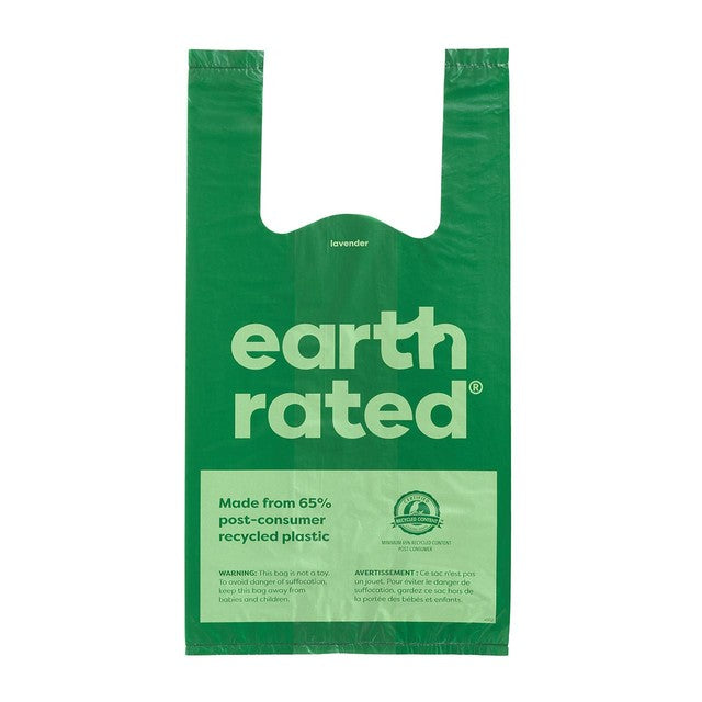 Earth Rated Lavender Tie Handle Poop Bags 120 Pack - British product