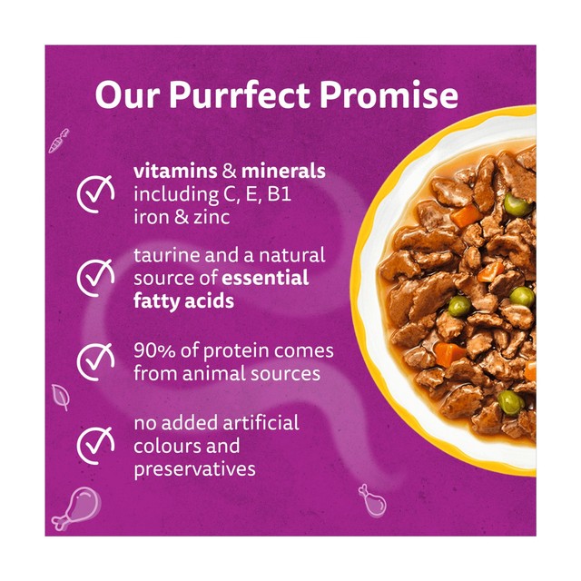 Whiskas wet cat food pouches aromatic poultry in gravy 12 x 85g (British brand)