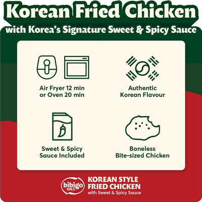 Bibigo Korean Style Fried Chicken Sweet & Spicy Sauce Tiefkühl-Hähnchen 350g