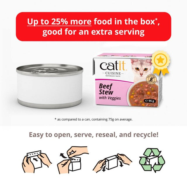 Catit beef stew wet cat food 95g - British product