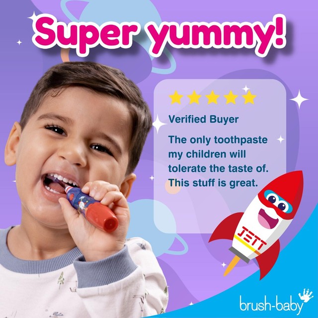 Brush-Baby kids natural blueberry flavoured rocket toothpaste 50ml - British product