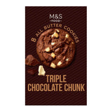 M&S triple chocolate chunk cookies 200g, imported from the UK