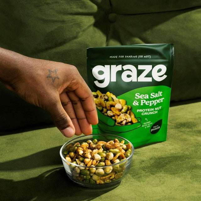 Graze sea salt and pepper protein nut and veg snack 100g, UK version