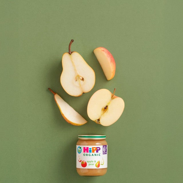 HiPP Organic apple and pear baby food jar 125g - British product