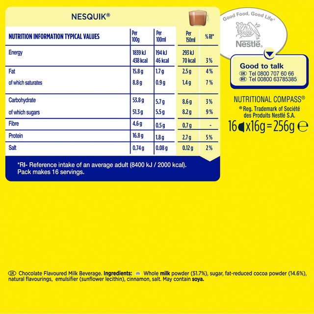 Nescafe Dolce Gusto Nesquik chocolate capsules 16 pack, imported from the UK